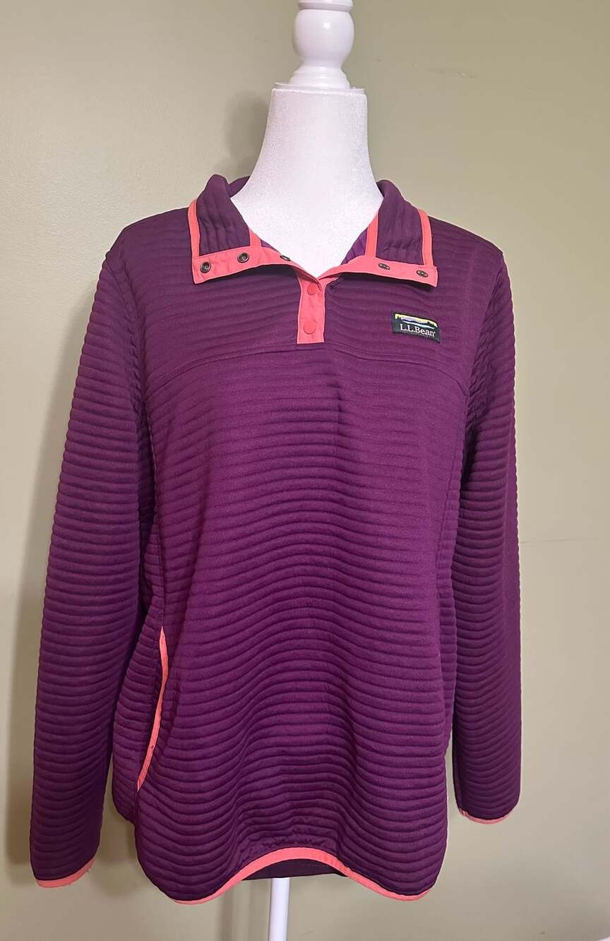 L.L.Bean Women's Airlight Knit Pullover Purple XL Reg